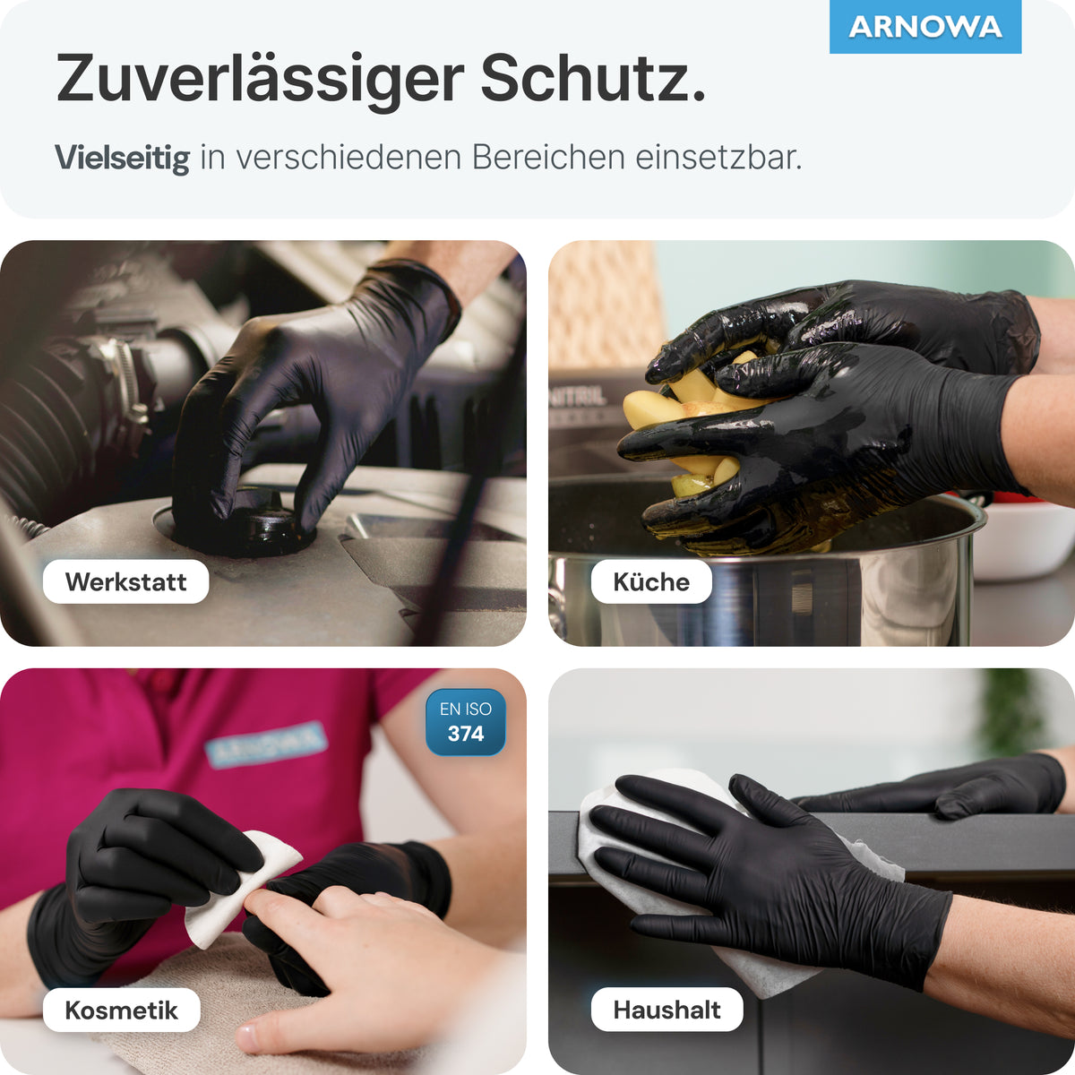 ARNOMED NITRIL MIDNIGHT BLACK – Nitrilhandschuhe, 100 Stück