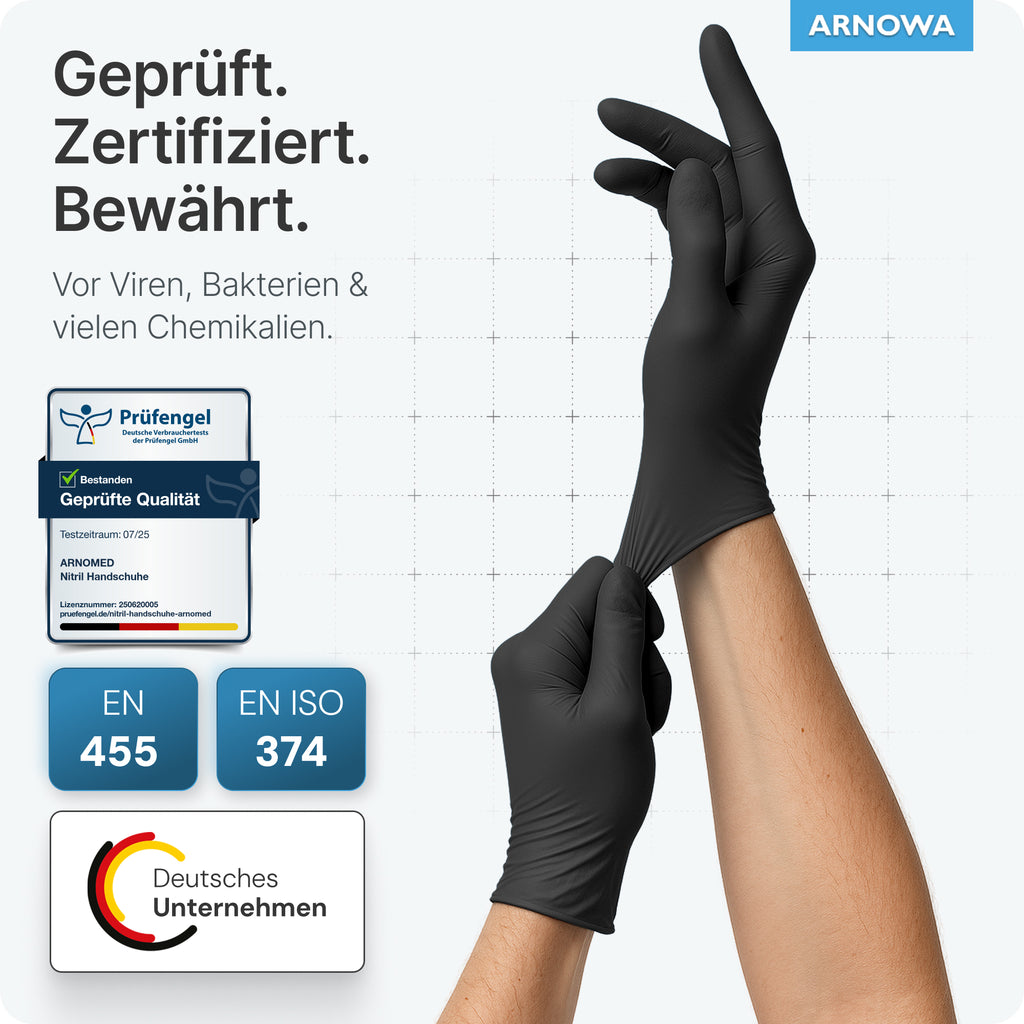 ARNOMED NITRIL MIDNIGHT BLACK – Nitrilhandschuhe, 100 Stück