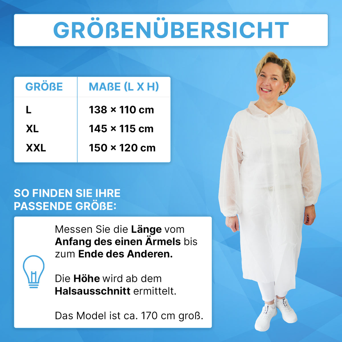 ARNOMED PROTECT PP-Besuchermantel – 5 Stück