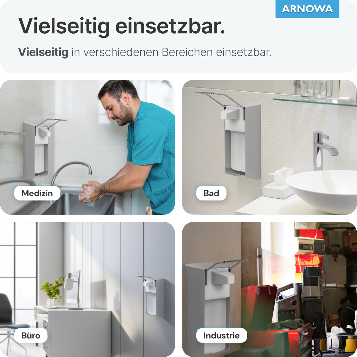 Desinfektionsspender 500ml Aluminium | Kurzer Hebel