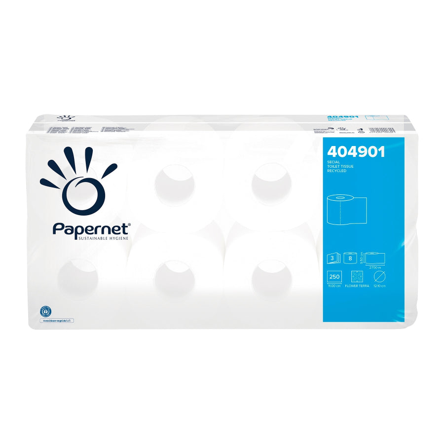 Papernet Toilettenpapier 3-lagig, extraweiß – 72 Rollen × 250 Blatt